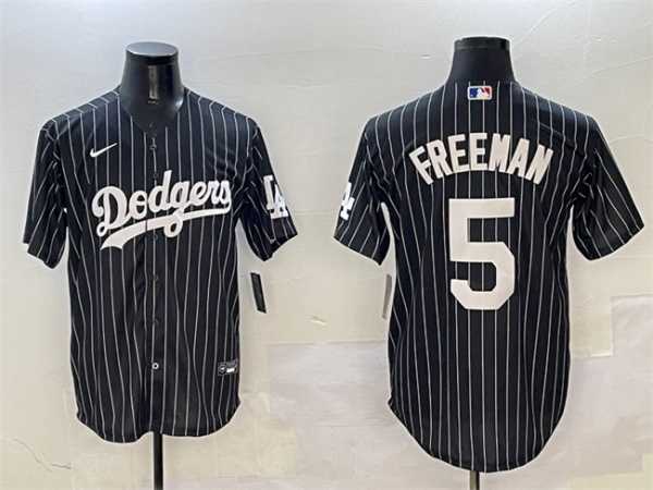 Men%27s Los Angeles Dodgers #5 Freddie Freeman Black Cool Base Stitched Jersey->detroit tigers->MLB Jersey